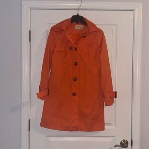 Michael Kors‎ orange trench coat. Size small. Water resistant. Missing belt.